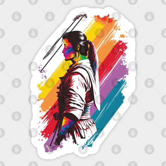 Rainbow Karate Fighter - Martial Arts Pride Sticker by RailoImage